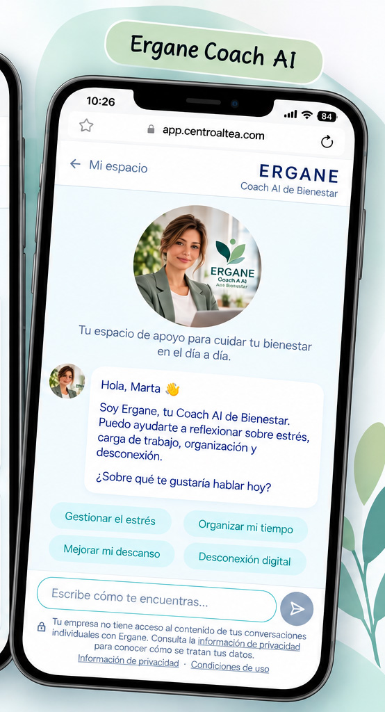 Pantalla de la aplicación de Altea Empresas